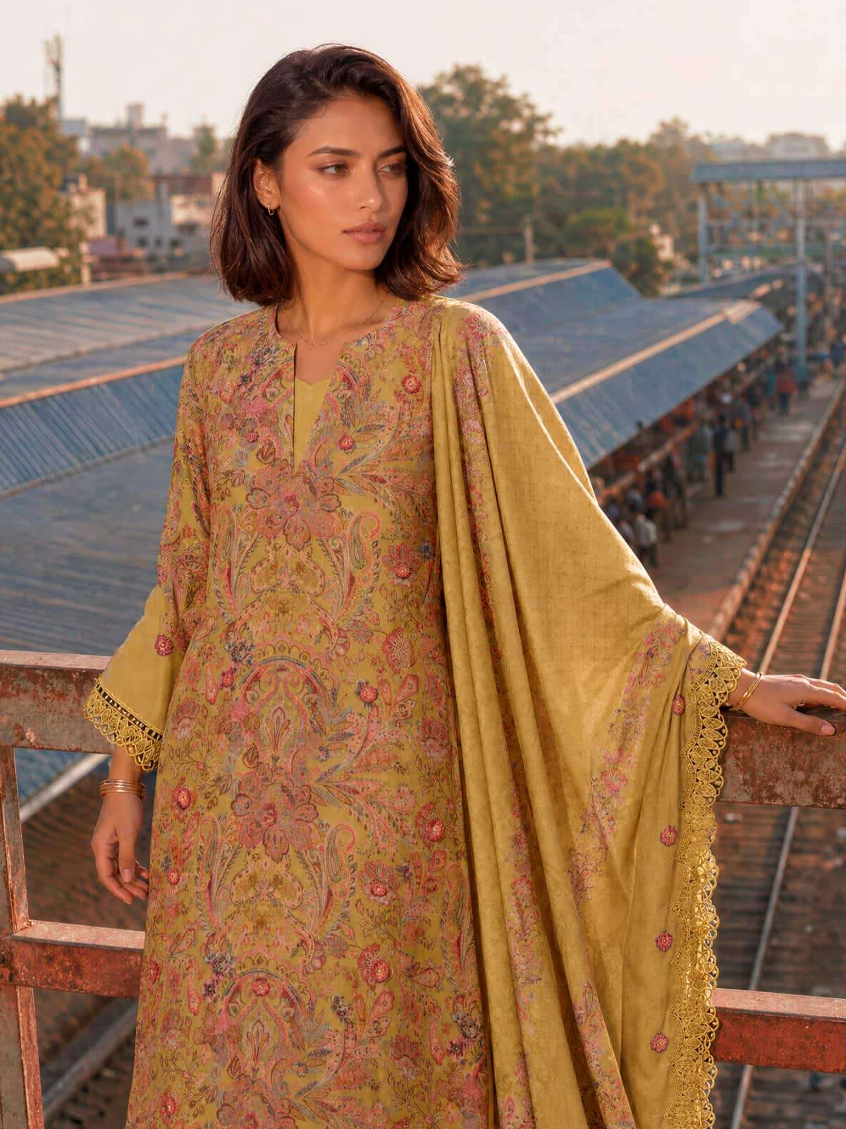 Varsha Fashion Garden Of Paradise Pashmina Embroidered Dress Material