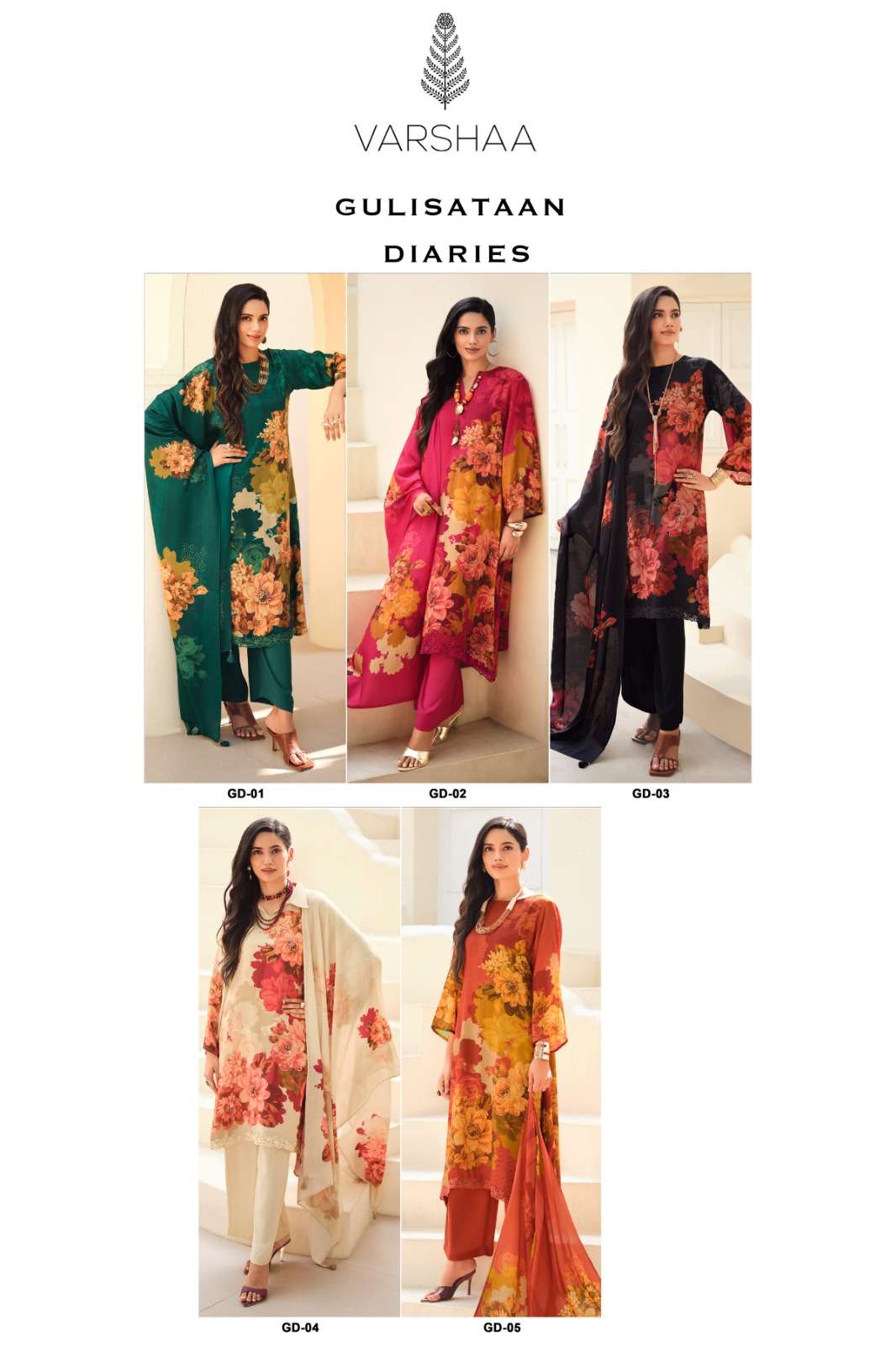 Varsha Fashion Gulisataan Diaries Viscose Muslin Dress Material - Amrah Wholesale