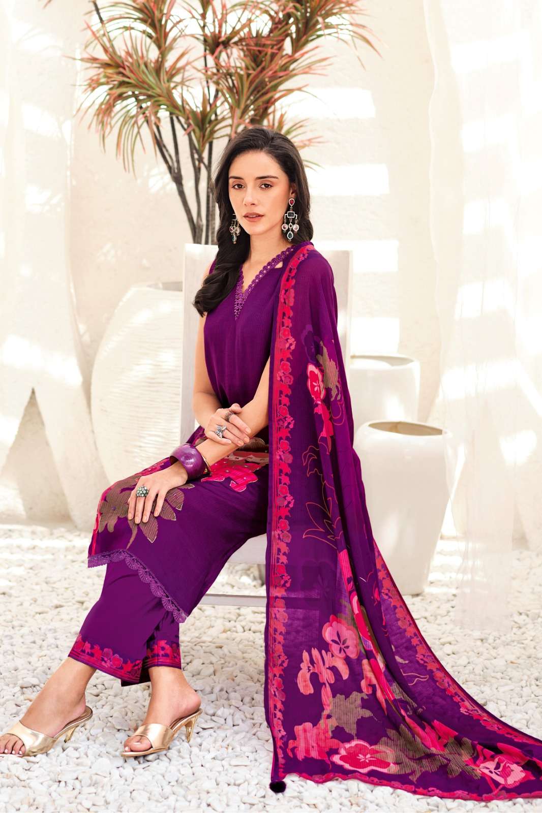 Varsha Fashion Gulraqs Premium Organza Twill Dress Material - Amrah Wholesale