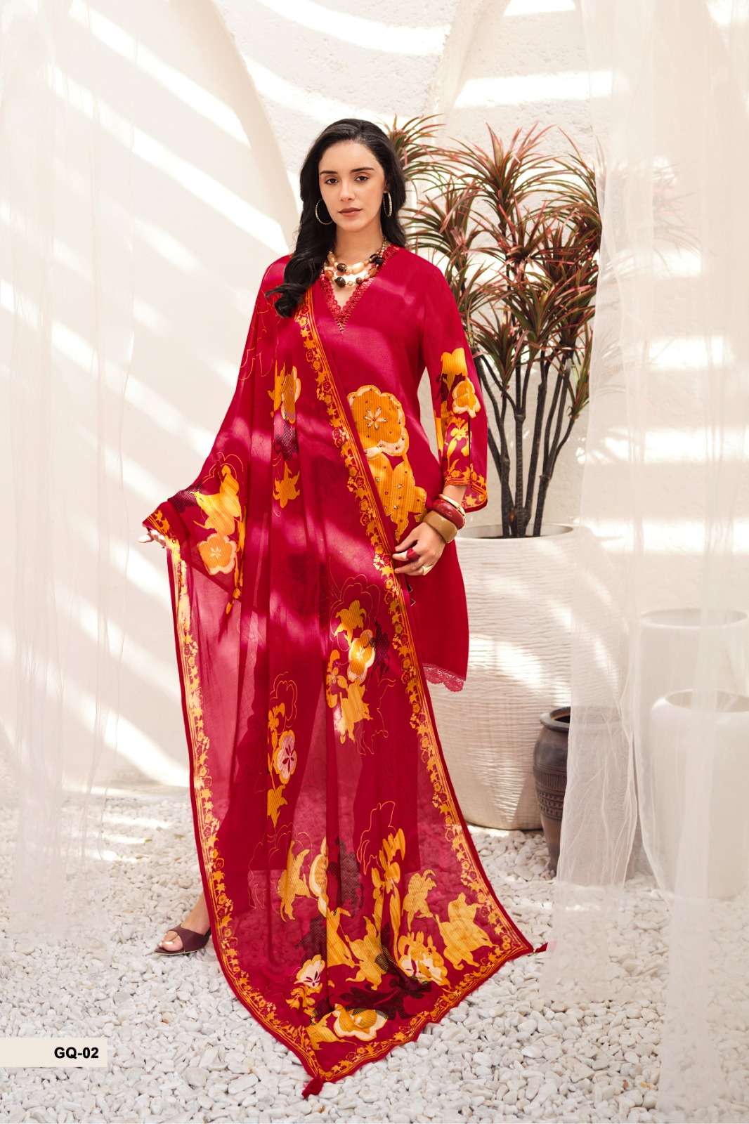 Varsha Fashion Gulraqs Premium Organza Twill Dress Material - Amrah Wholesale