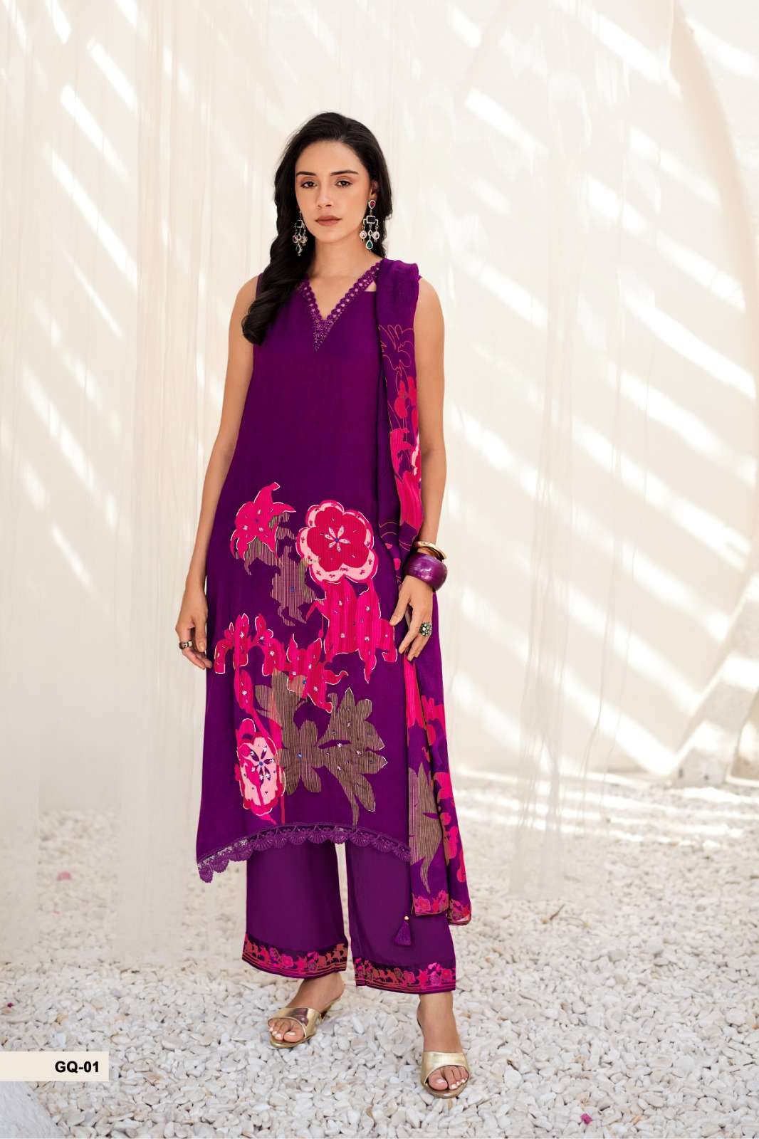 Varsha Fashion Gulraqs Premium Organza Twill Dress Material - Amrah Wholesale