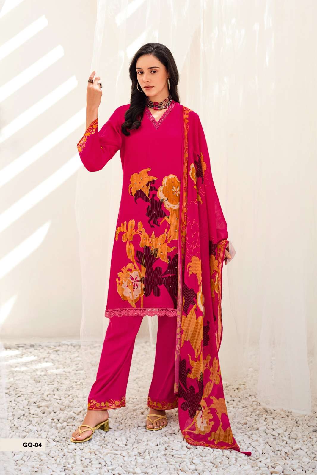 Varsha Fashion Gulraqs Premium Organza Twill Dress Material - Amrah Wholesale