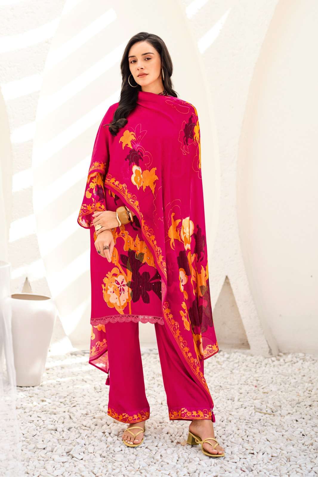 Varsha Fashion Gulraqs Premium Organza Twill Dress Material - Amrah Wholesale