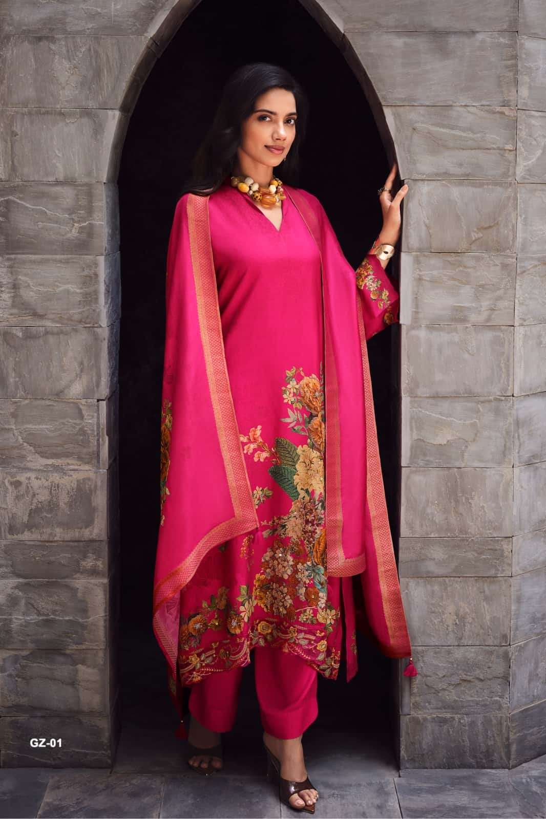 Varsha Fashion Gulzaar Russian Silk Dress Material