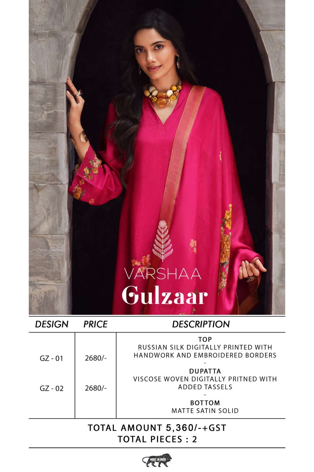 Varsha Fashion Gulzaar Russian Silk Dress Material
