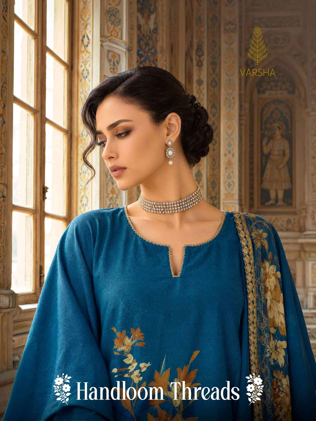 Varsha Fashion Handloom Threads Viscose Pashmina Dress Material