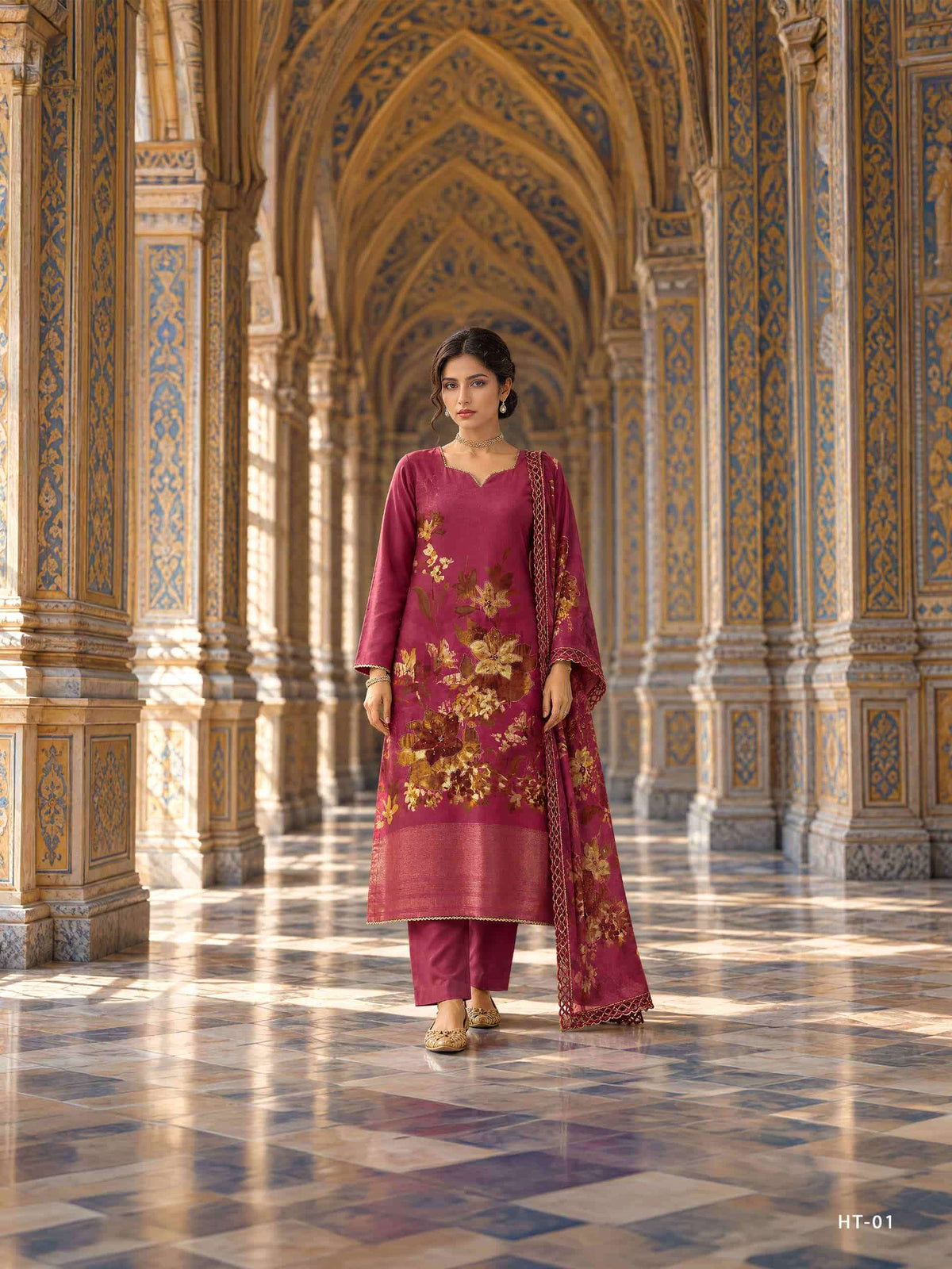 Varsha Fashion Handloom Threads Viscose Pashmina Dress Material