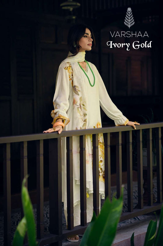 Varsha Fashion Ivory Gold Dress Material Wholesale Catalogue - Amrah Wholesale