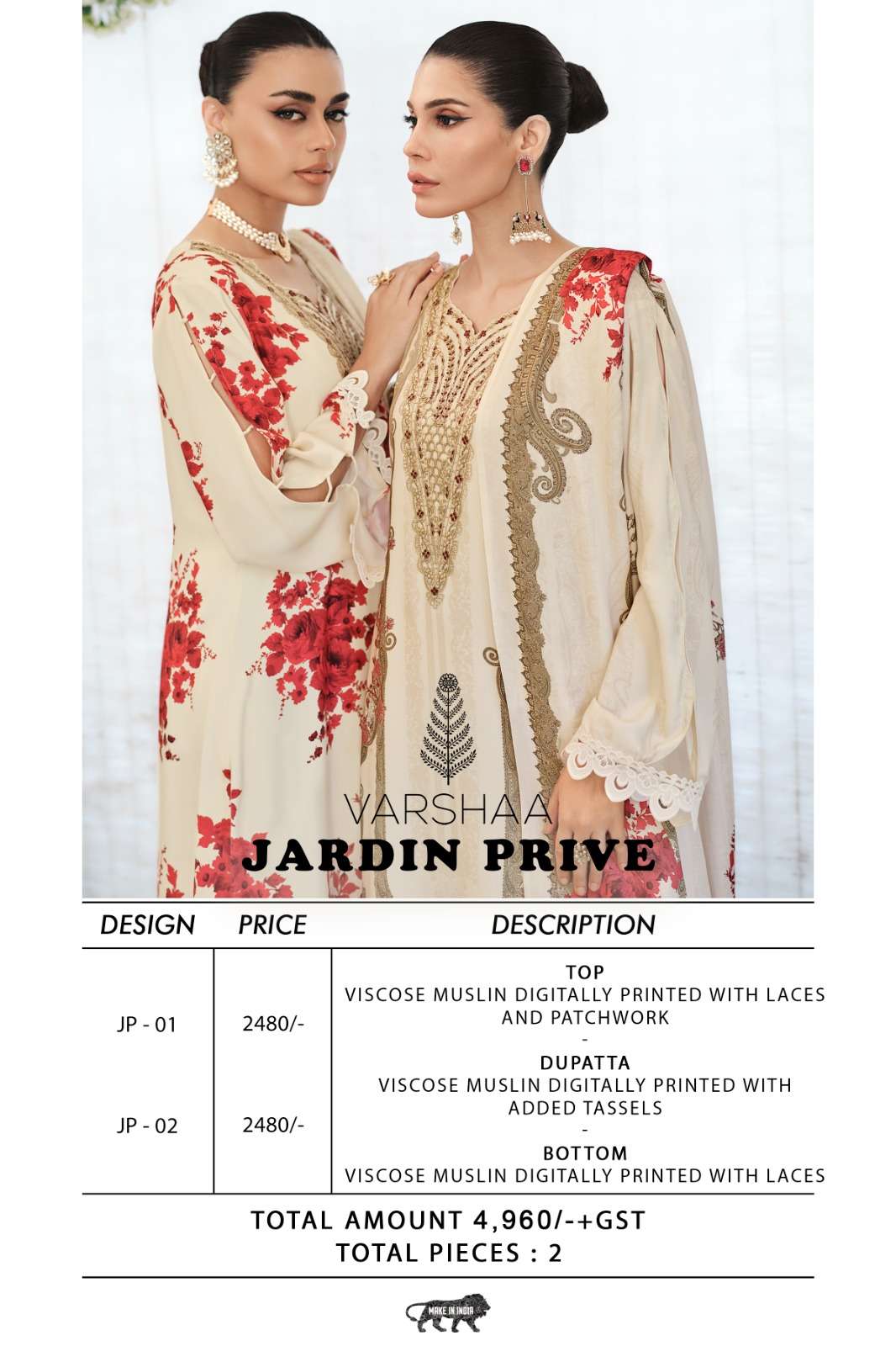 Varsha Fashion Jardin Prive Viscose Muslin Designer Dress Material