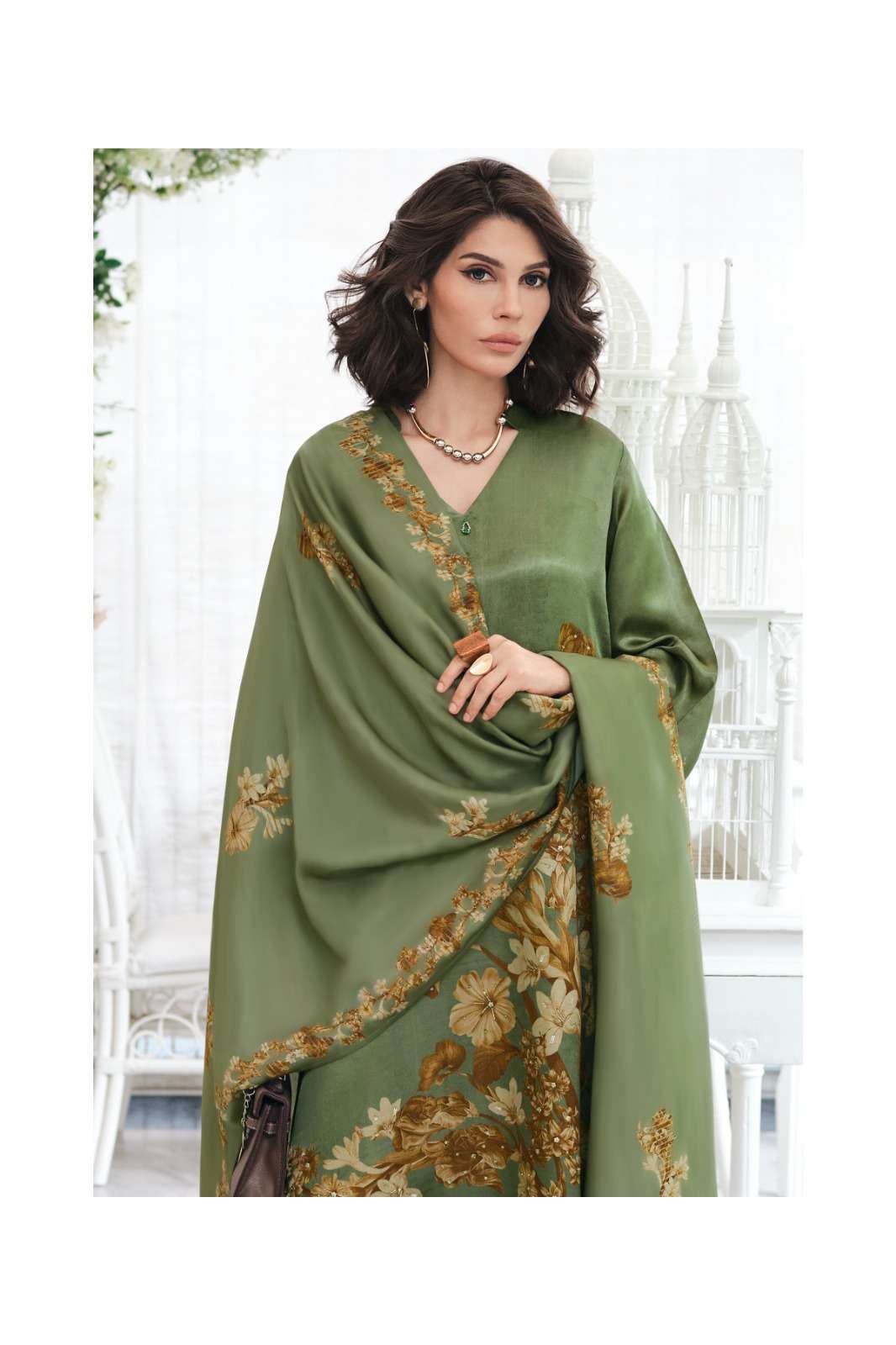Varsha Fashion Just Like Poetry Pashmina Satin Dress Material