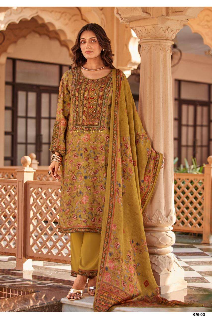 Varsha Fashion Kalam Viscose Muslin Dress Material - Amrah Wholesale