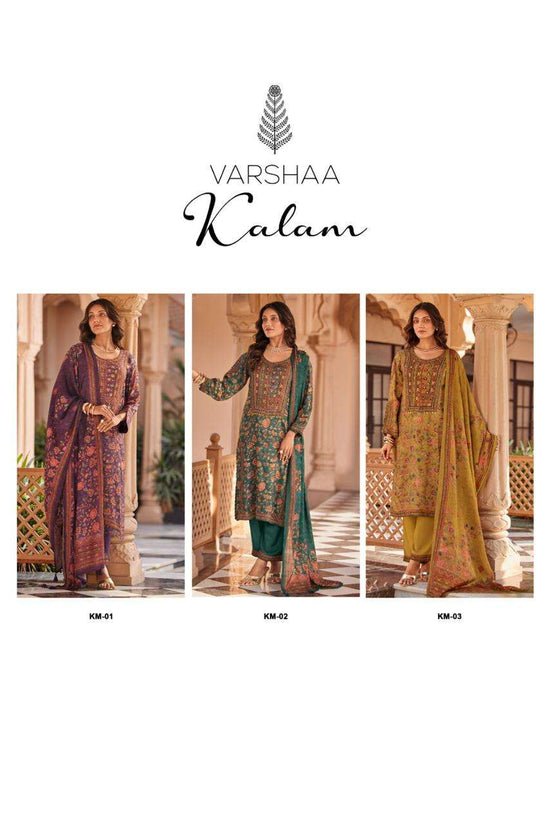 Varsha Fashion Kalam Viscose Muslin Dress Material - Amrah Wholesale