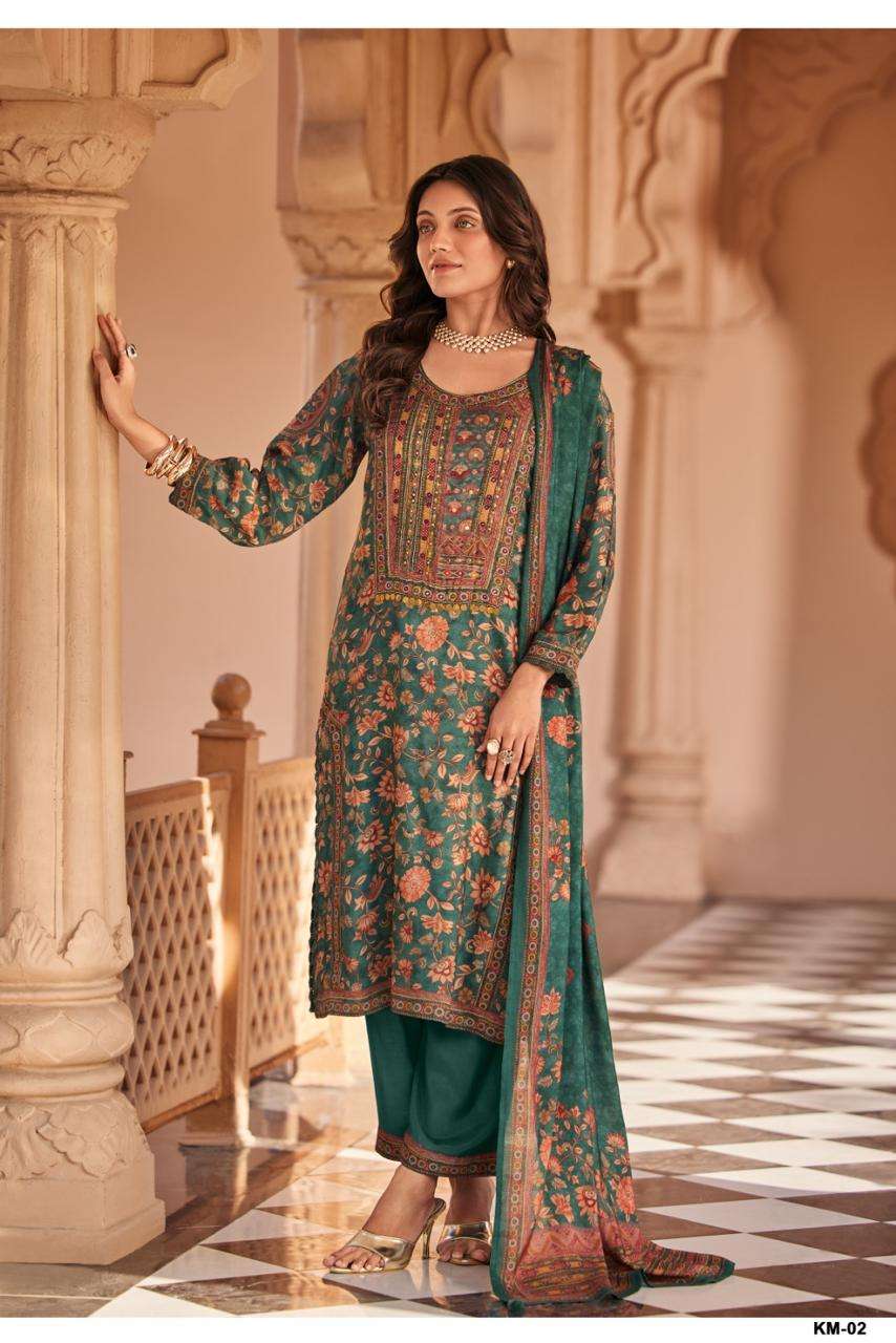 Varsha Fashion Kalam Viscose Muslin Dress Material - Amrah Wholesale