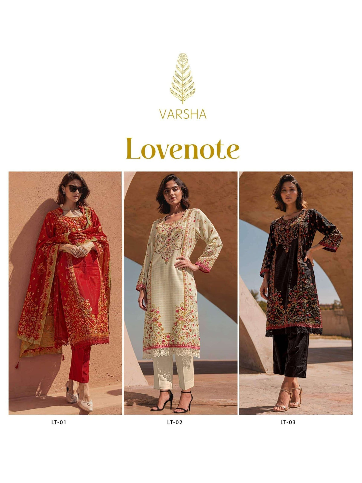 Varsha Fashion Lovenote Viscose Muslin Dress Material - Amrah Wholesale