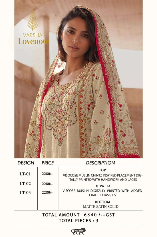 Varsha Fashion Lovenote Viscose Muslin Dress Material - Amrah Wholesale