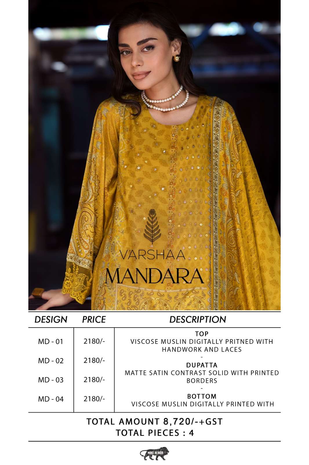 Varsha Fashion Mandara Premium Viscose Muslin Dress Material