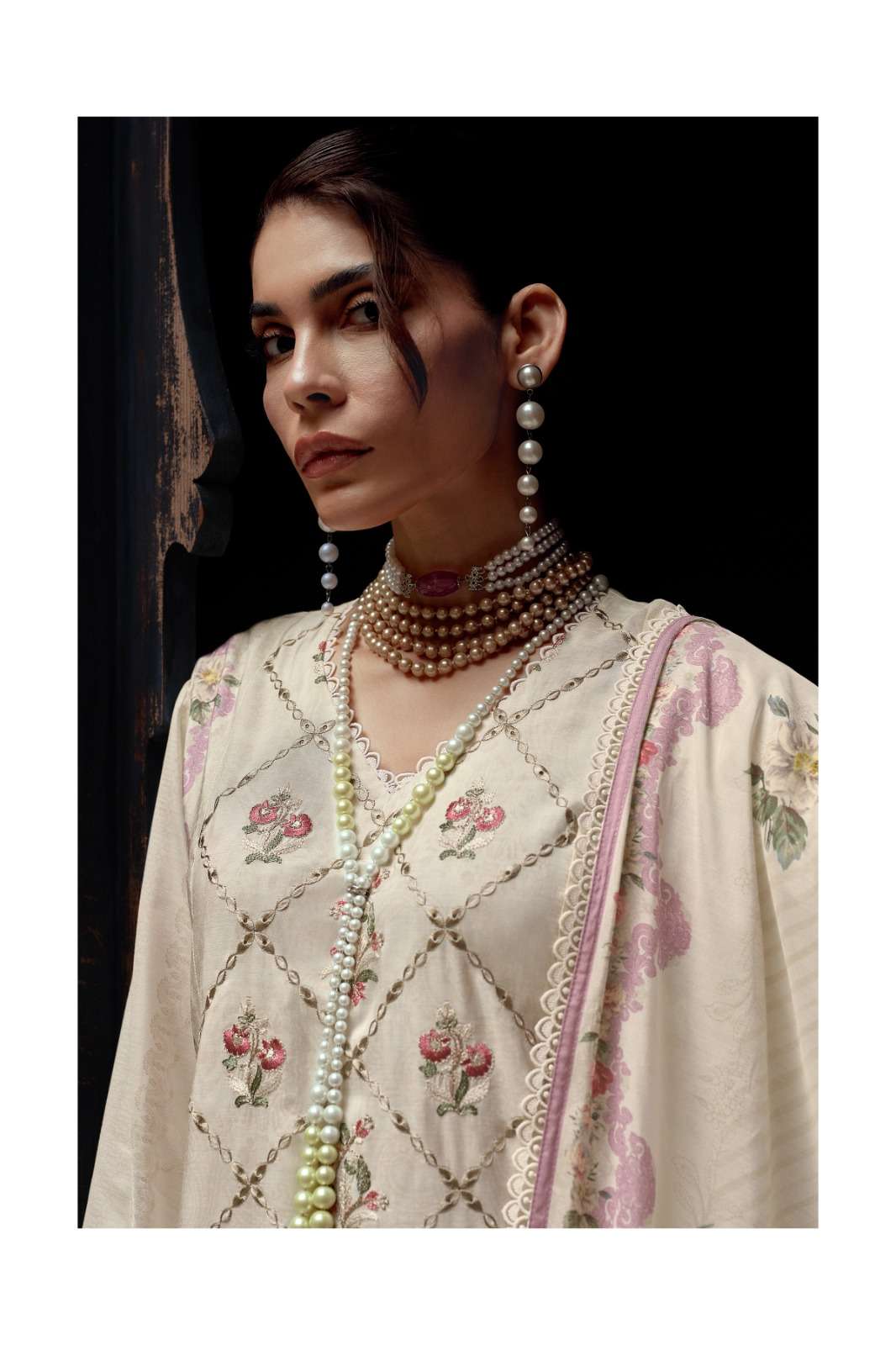 Varsha Fashion Micara Viscose Muslin Embroidered Dress Material Wholesale