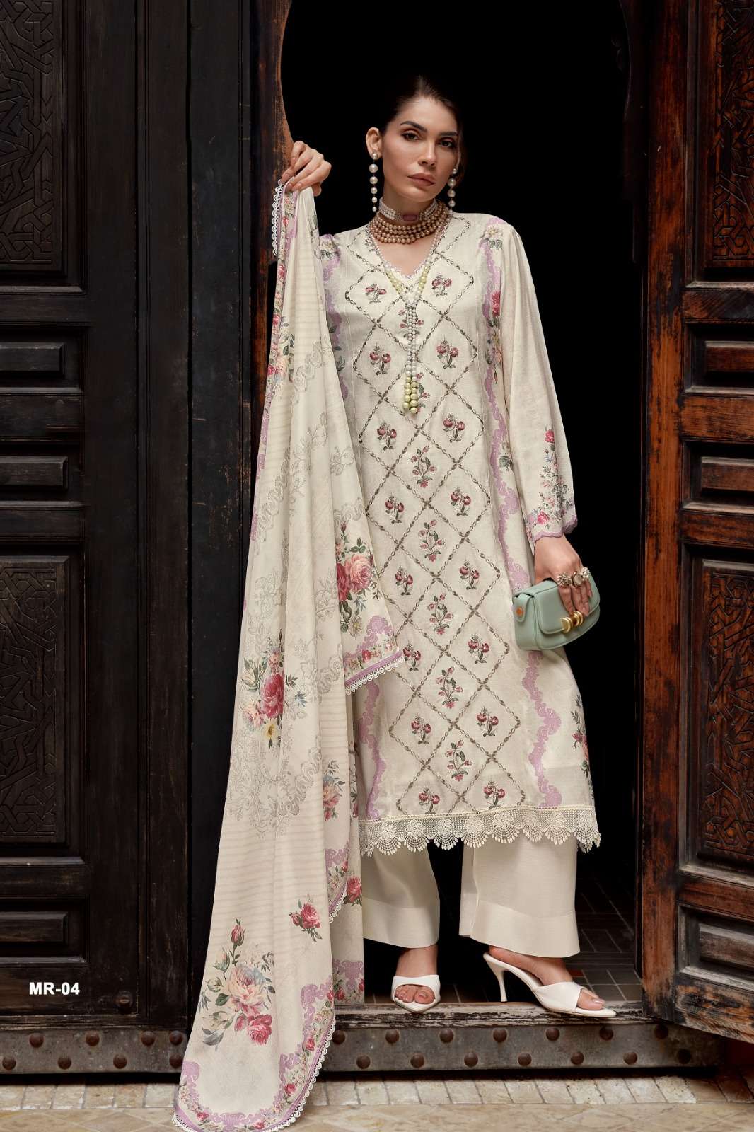Varsha Fashion Micara Viscose Muslin Embroidered Dress Material Wholesale