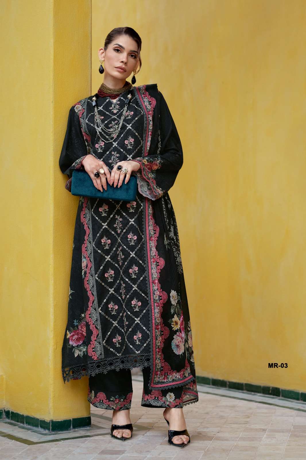 Varsha Fashion Micara Viscose Muslin Embroidered Dress Material Wholesale