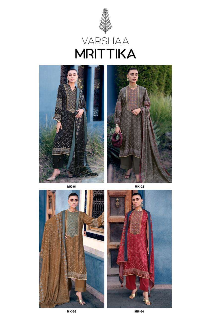 Varsha Fashion Mrittika Viscose Muslin Dress Material - Amrah Wholesale