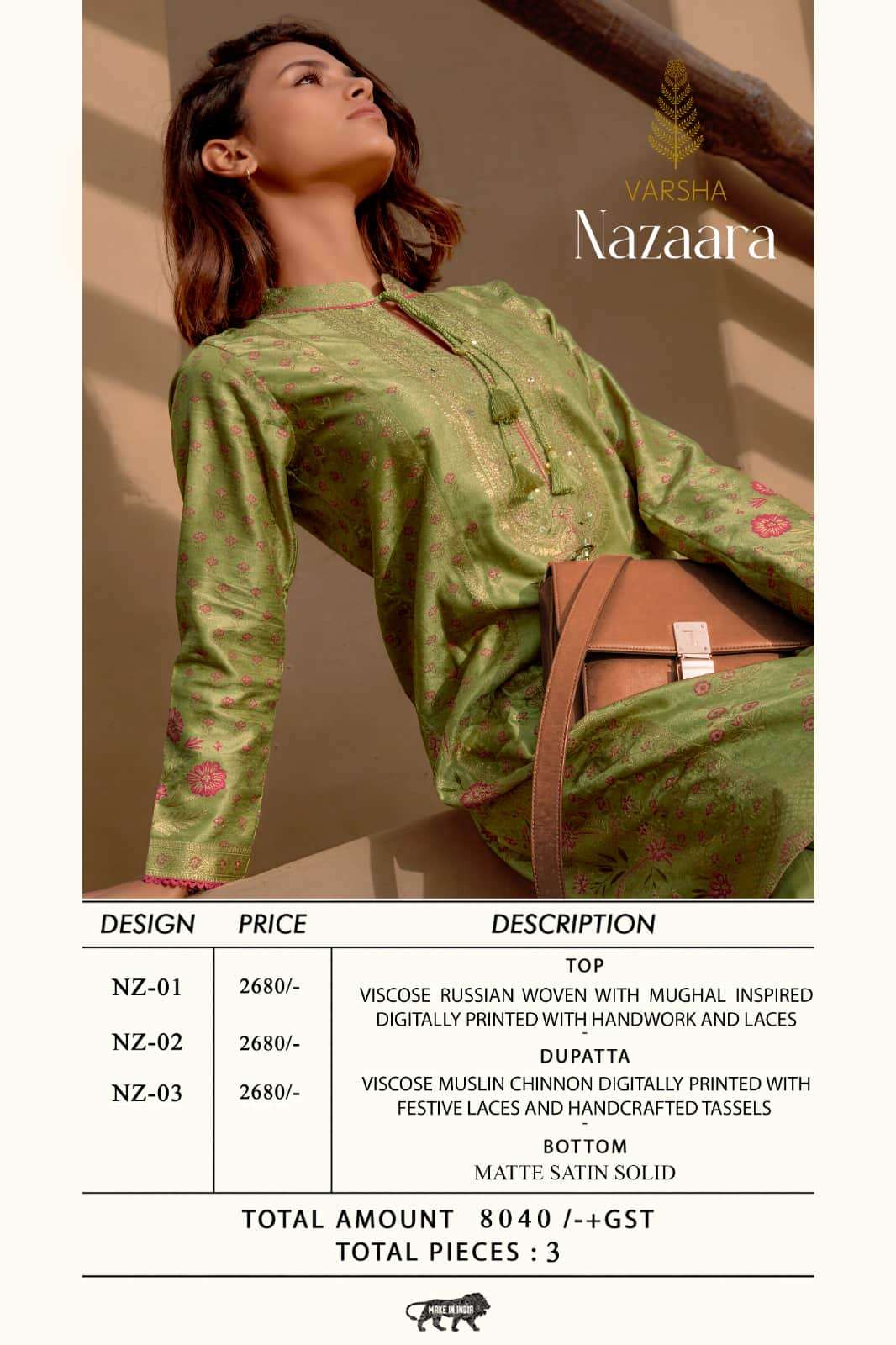 Varsha Fashion Nazaara Viscose Dress Material - Amrah Wholesale