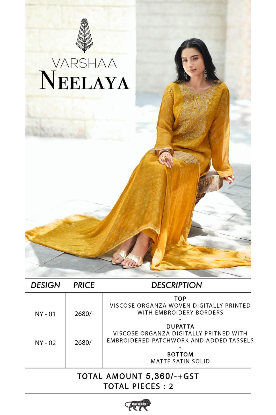 Varsha Fashion Neelaya Premium Organza Dress Material