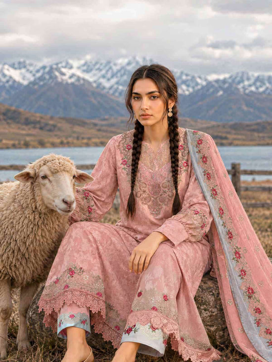 Varsha Fashion Regalia Viscose Rose Silk Self Jacquard Dress Material