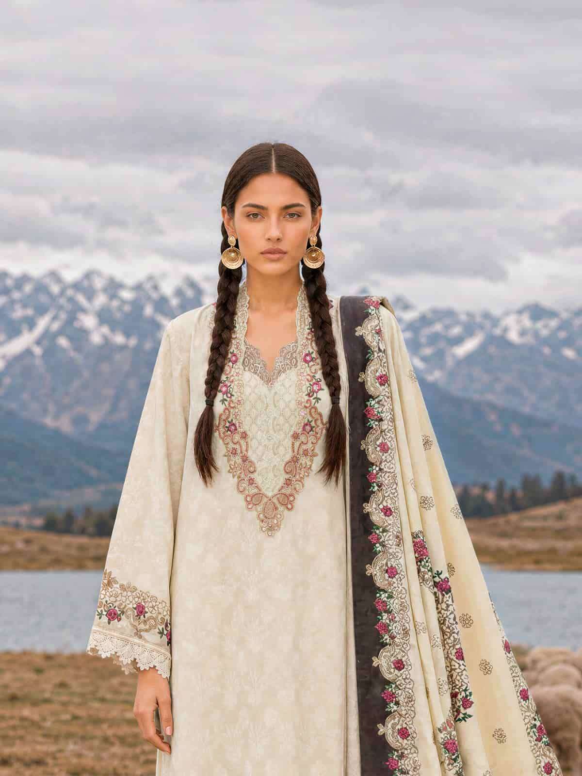 Varsha Fashion Regalia Viscose Rose Silk Self Jacquard Dress Material