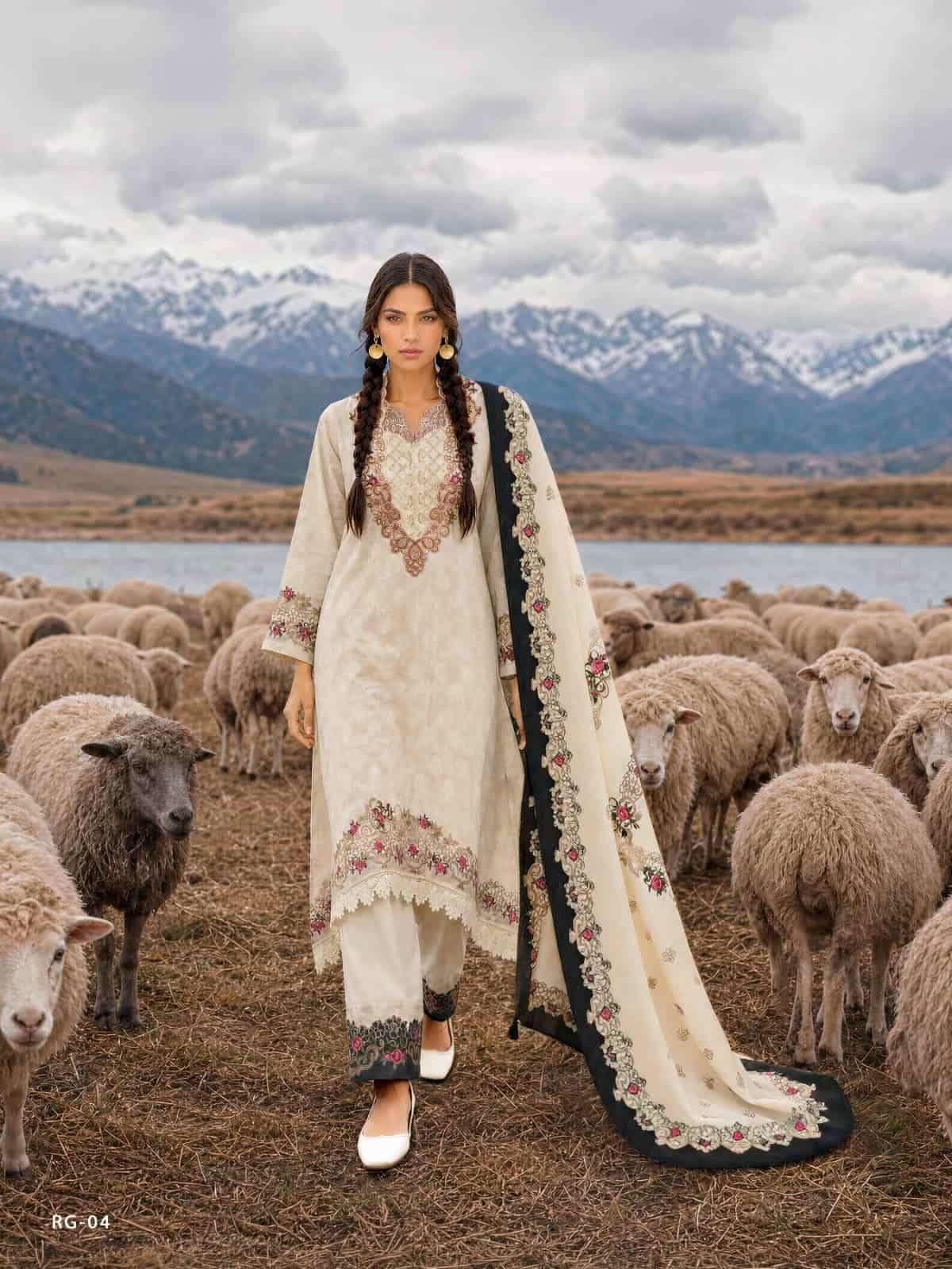 Varsha Fashion Regalia Viscose Rose Silk Self Jacquard Dress Material