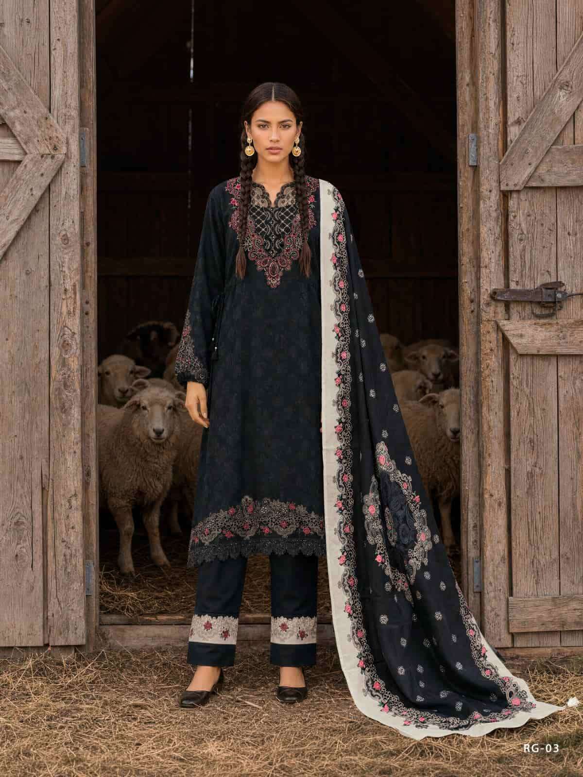Varsha Fashion Regalia Viscose Rose Silk Self Jacquard Dress Material