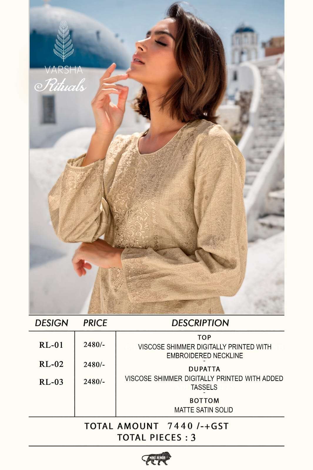 Varsha Fashion Rituals Viscose Shimmer Digital Print Dress Material