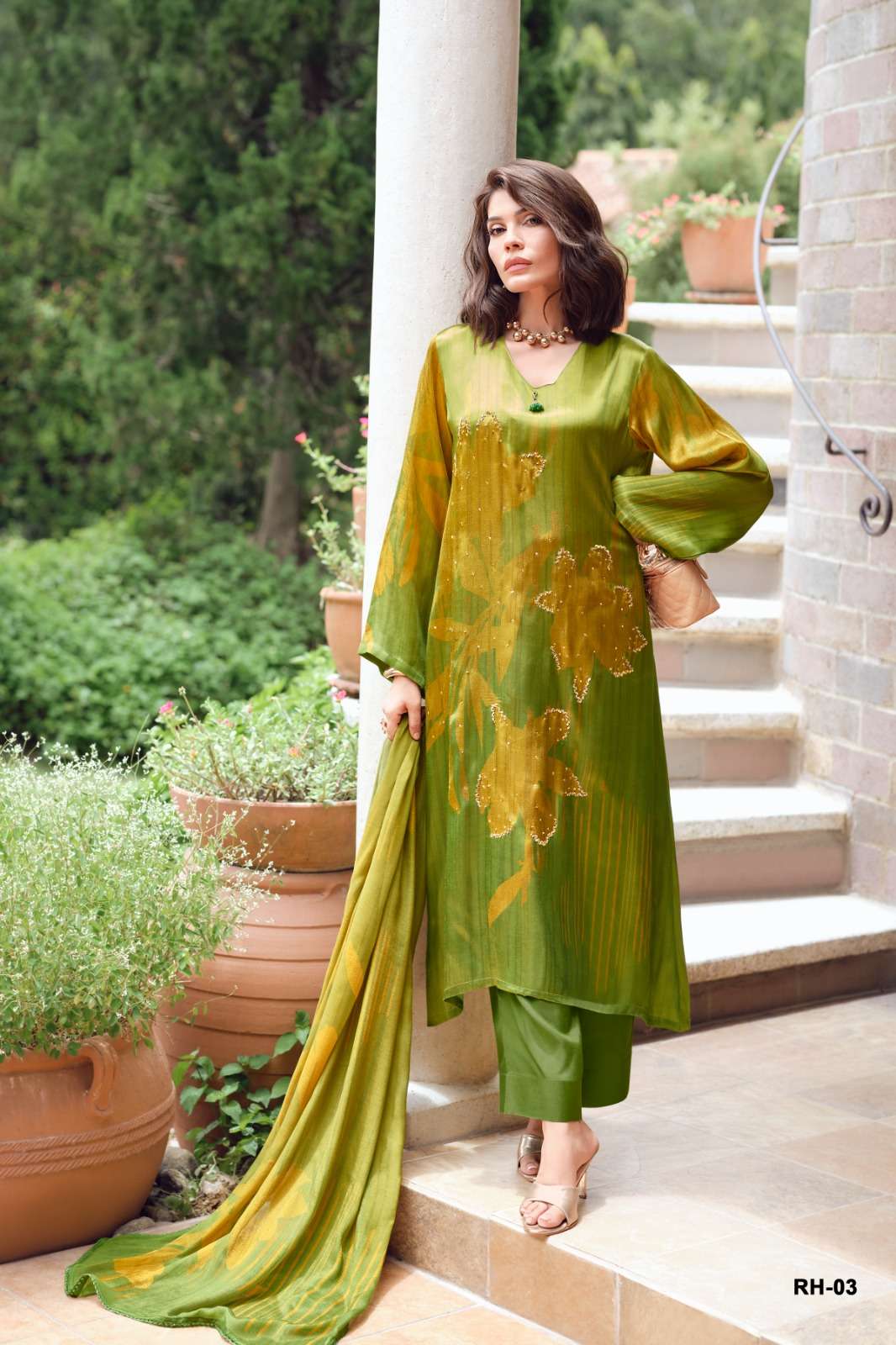 Varsha Fashion Rose Haven Viscose Gajji Silk Dress Material