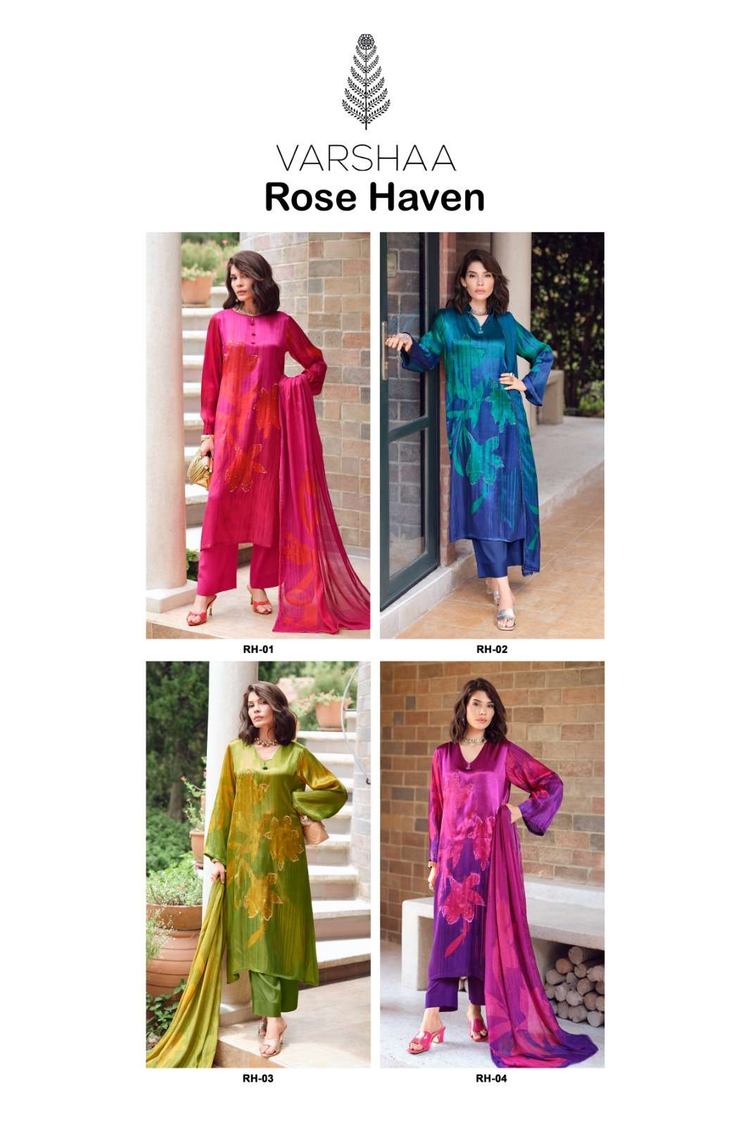Varsha Fashion Rose Haven Viscose Gajji Silk Dress Material