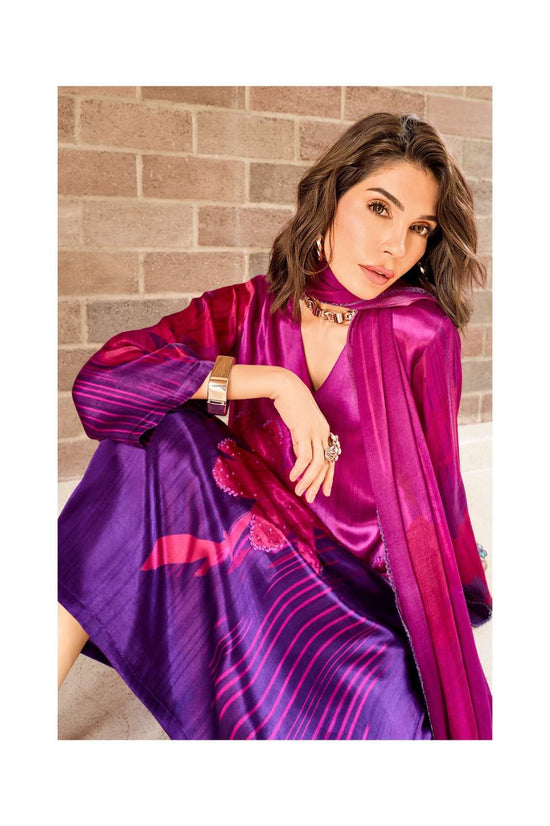 Varsha Fashion Rose Haven Viscose Gajji Silk Dress Material