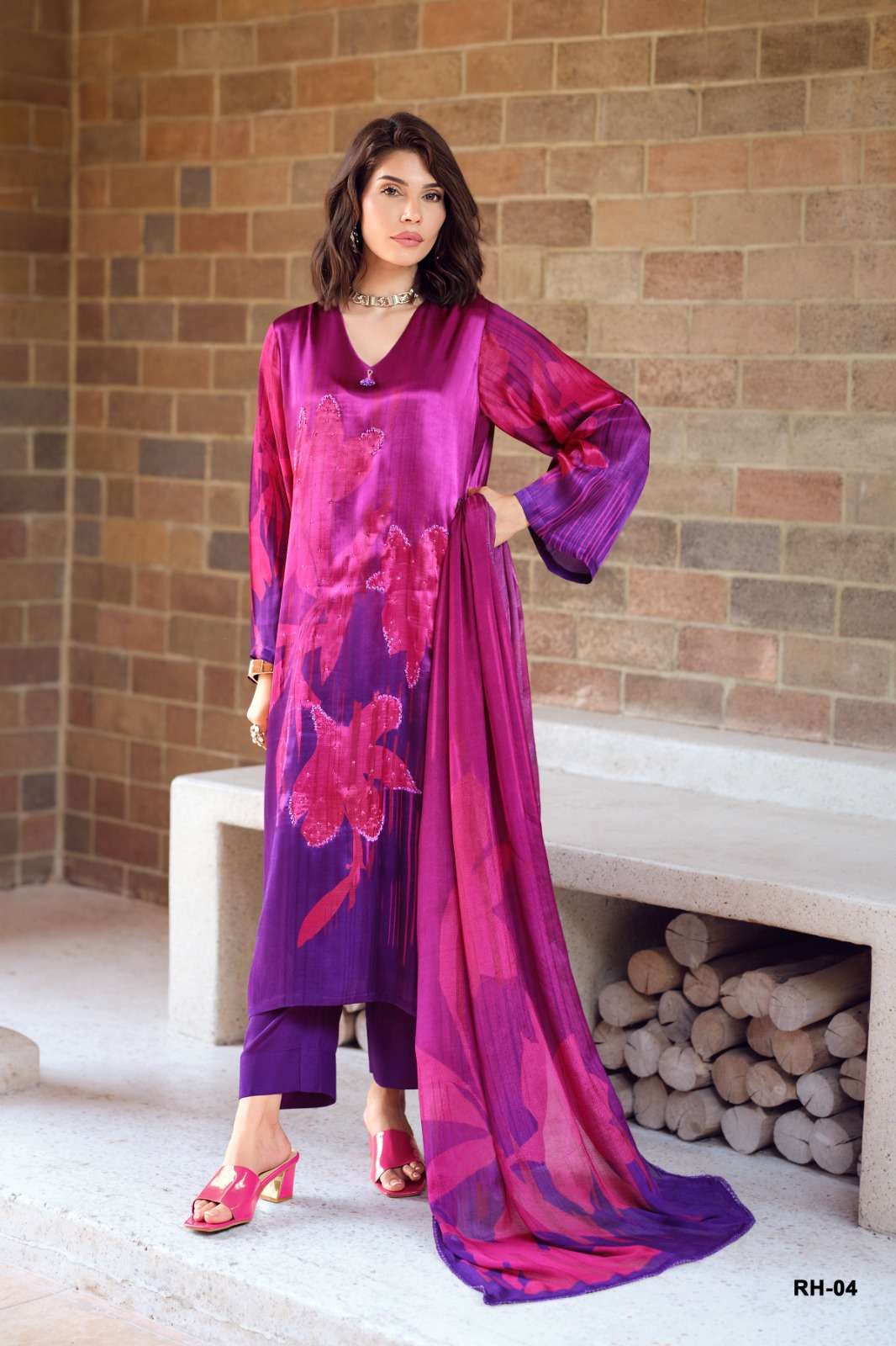 Varsha Fashion Rose Haven Viscose Gajji Silk Dress Material