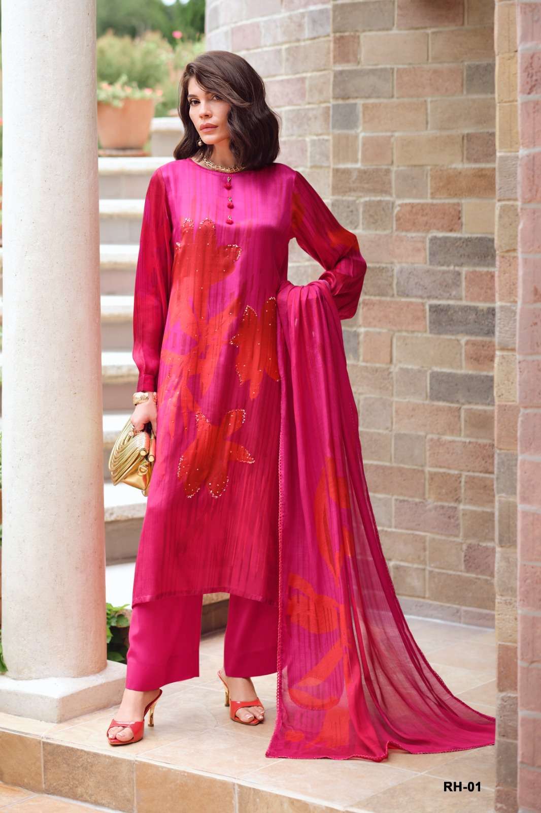 Varsha Fashion Rose Haven Viscose Gajji Silk Dress Material