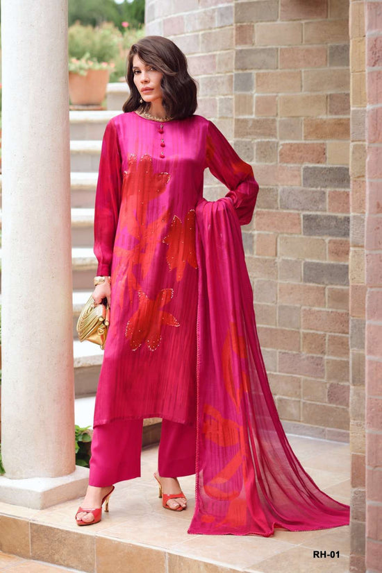 Varsha Fashion Rose Haven Viscose Gajji Silk Dress Material
