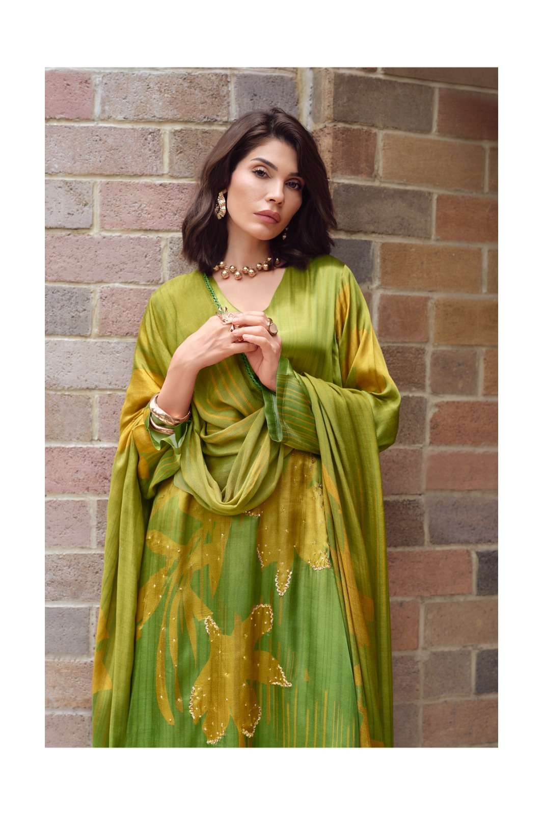 Varsha Fashion Rose Haven Viscose Gajji Silk Dress Material