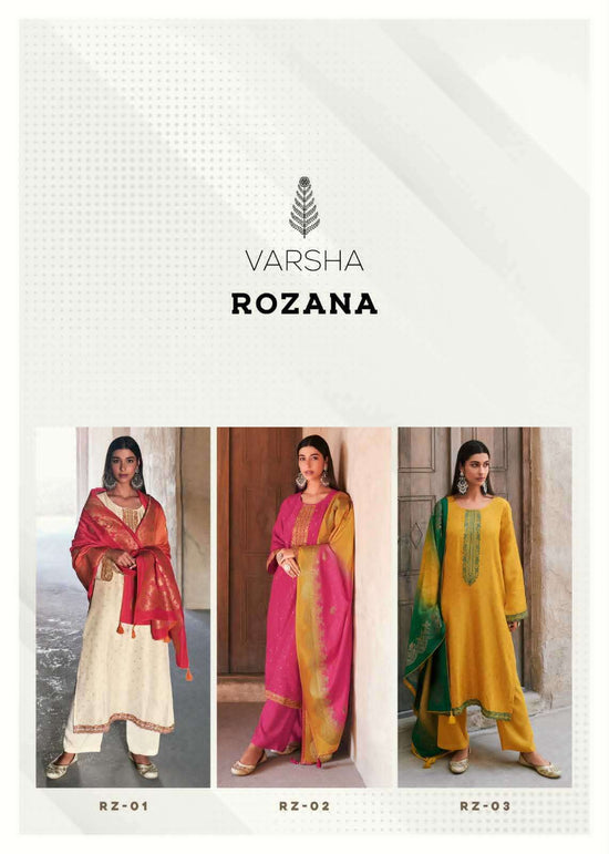 Varsha Fashion Rozana Meena Butti Designer Dress Material - Amrah Wholesale
