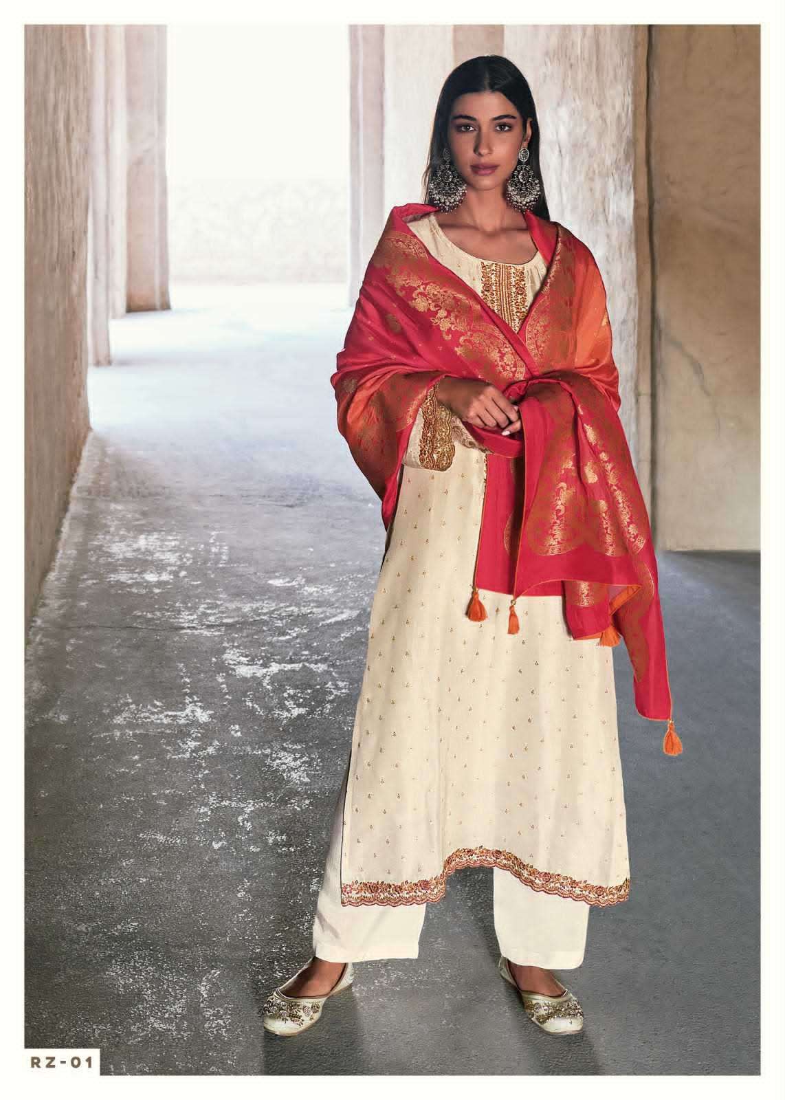 Varsha Fashion Rozana Meena Butti Designer Dress Material - Amrah Wholesale