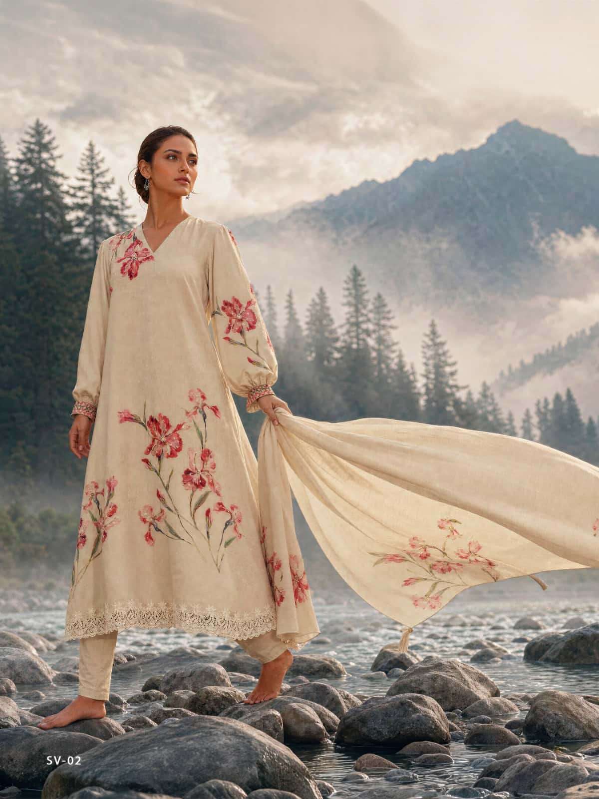 Varsha Fashion Savannah Viscose Twill Pashmina Dress Material