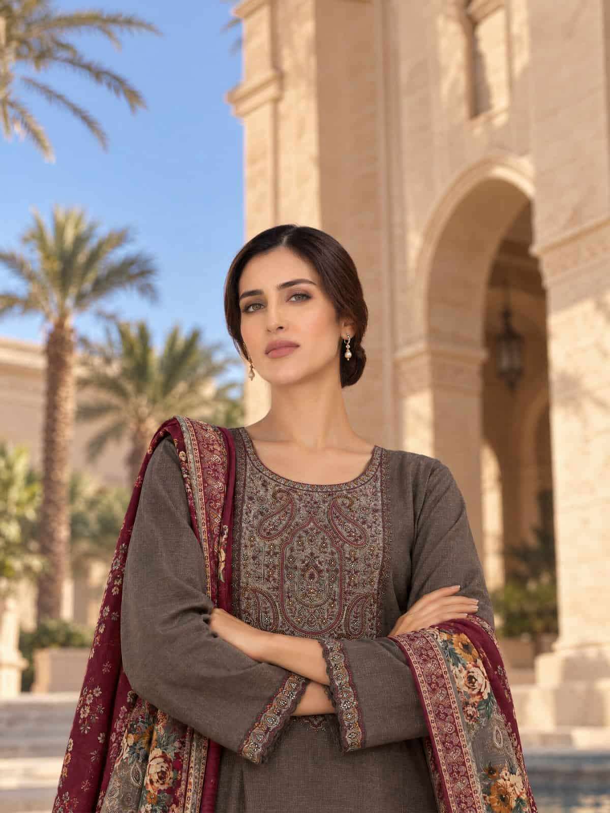 Varsha Fashion Sera Khadi Linen Pashmina Dress Material
