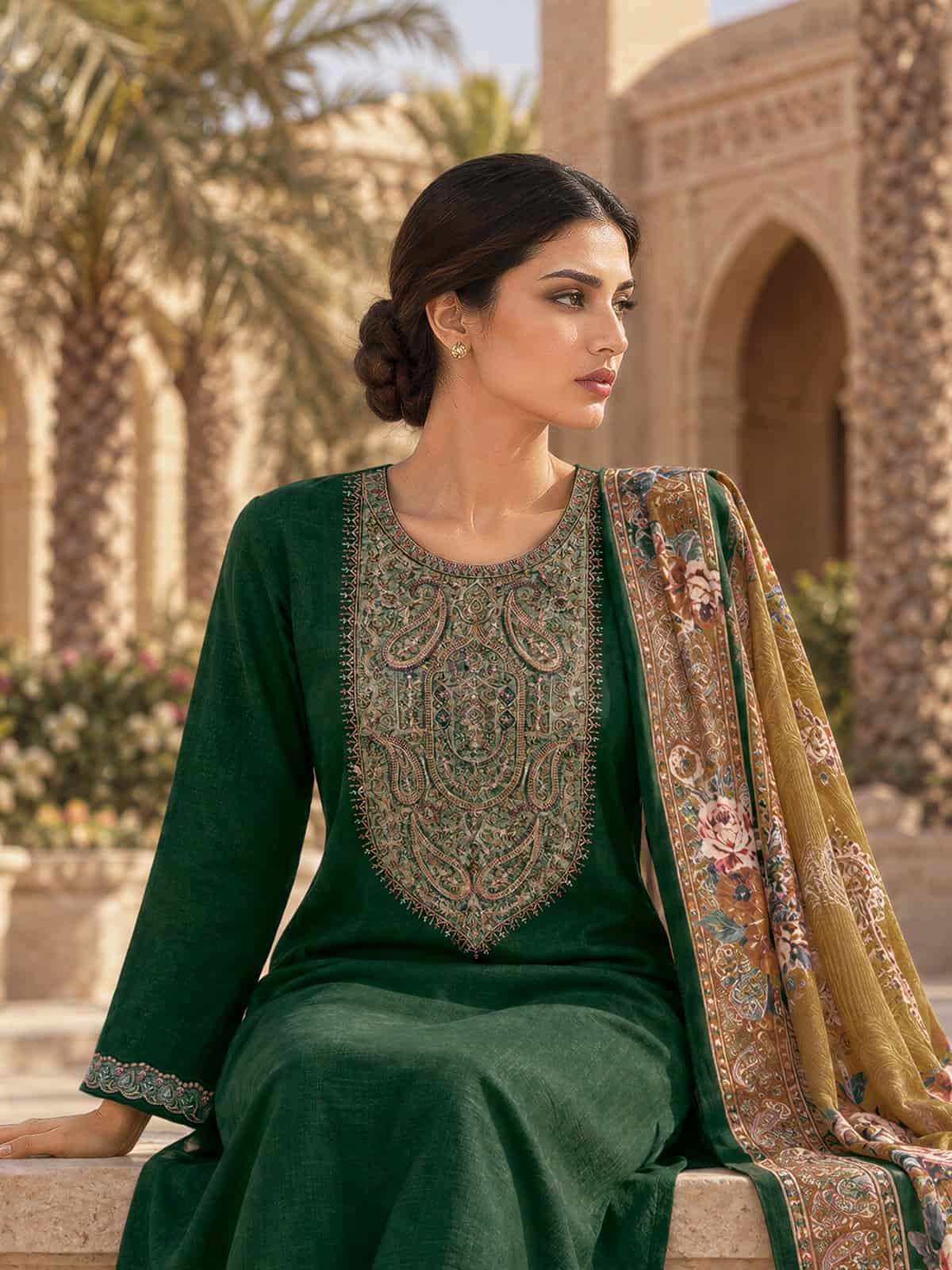 Varsha Fashion Sera Khadi Linen Pashmina Dress Material