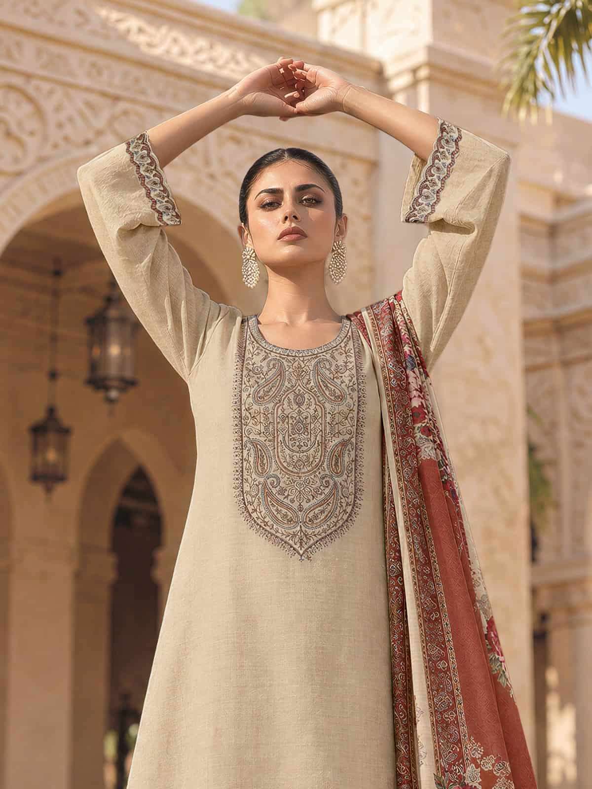 Varsha Fashion Sera Khadi Linen Pashmina Dress Material