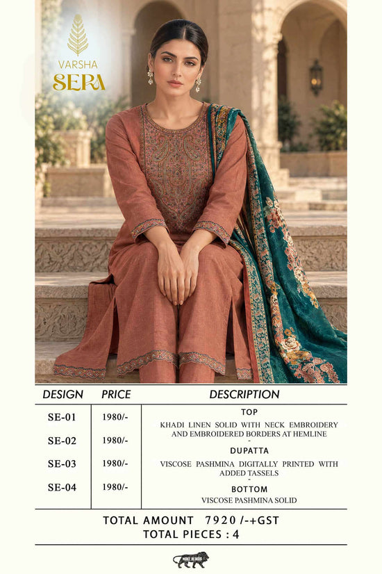 Varsha Fashion Sera Khadi Linen Pashmina Dress Material