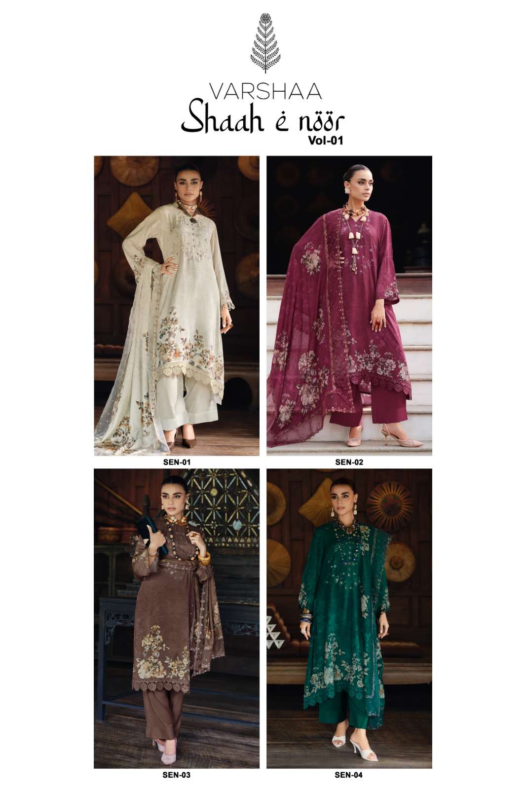 Varsha Fashion Shaah E Noor Vol 1 Viscose Muslin Dress Material