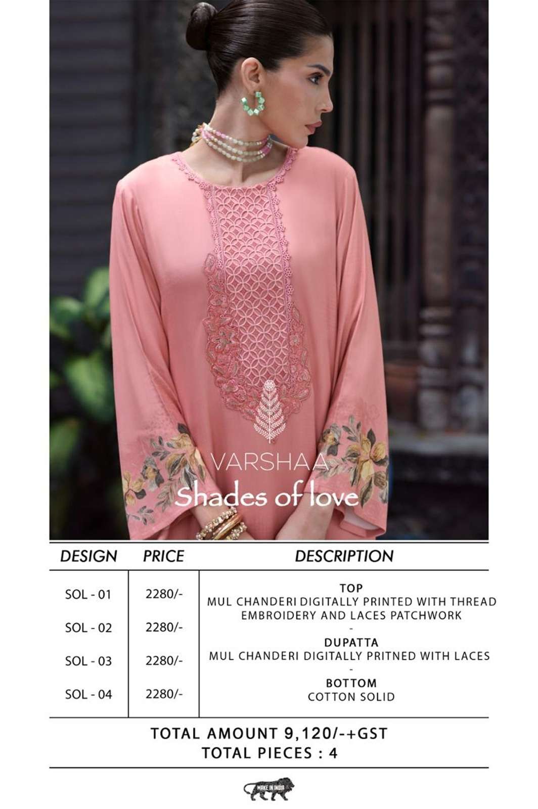 Varsha Fashion Shades Of Love Premium Chanderi Dress Material