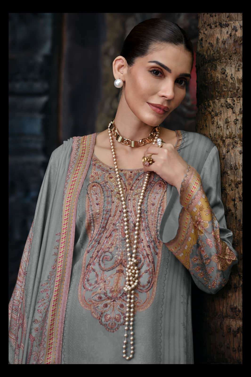 Varsha Fashion Shazneen Viscose Muslin Dress Material - Amrah Wholesale