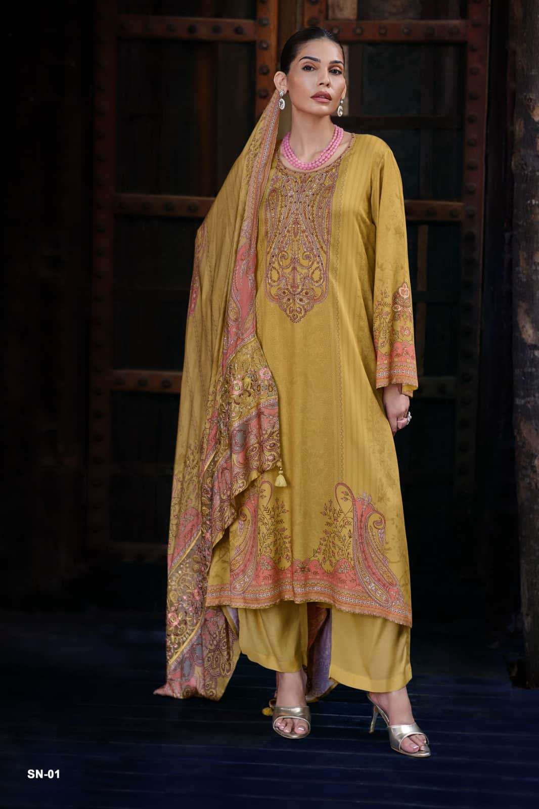 Varsha Fashion Shazneen Viscose Muslin Dress Material - Amrah Wholesale