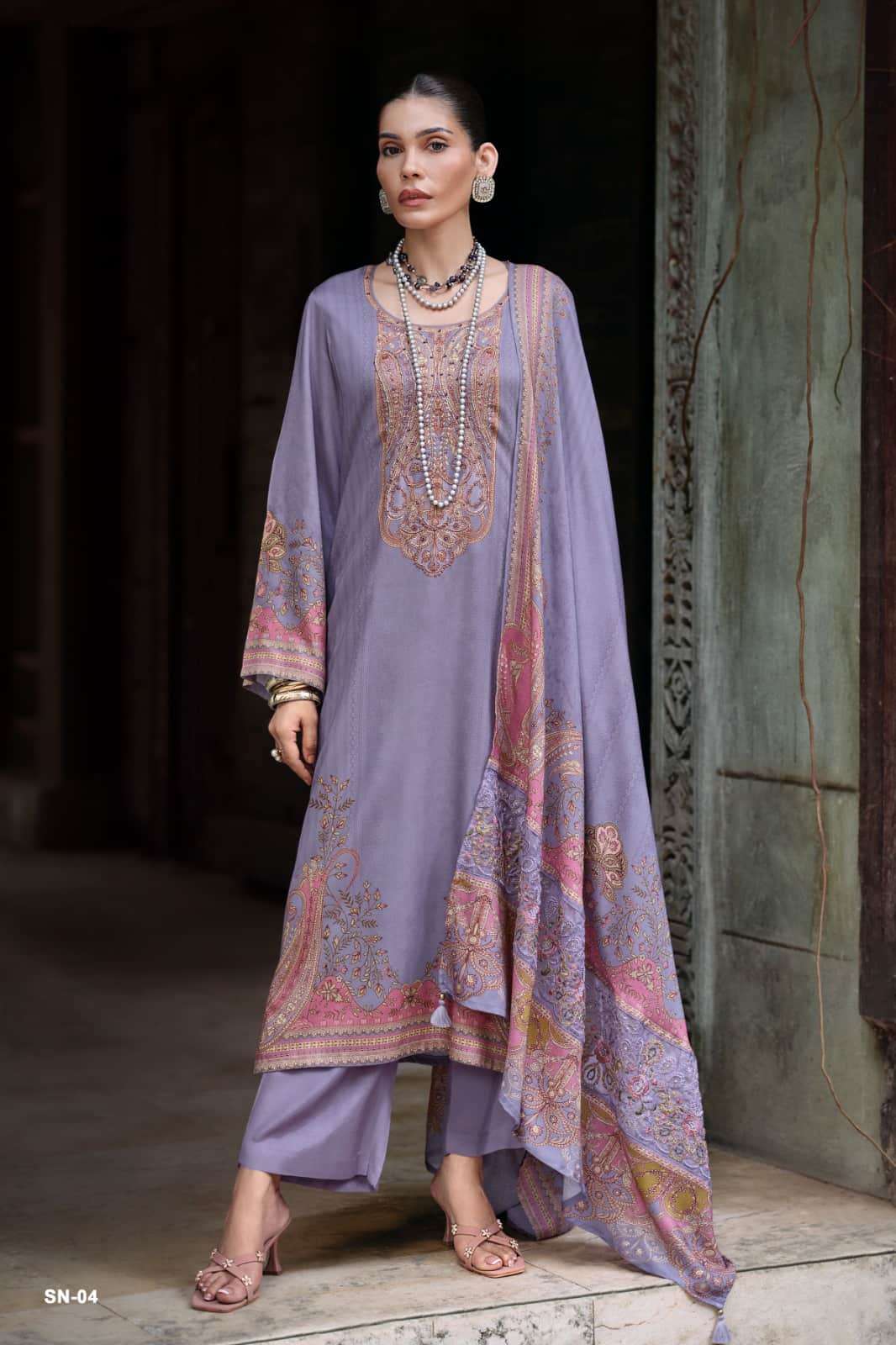 Varsha Fashion Shazneen Viscose Muslin Dress Material - Amrah Wholesale